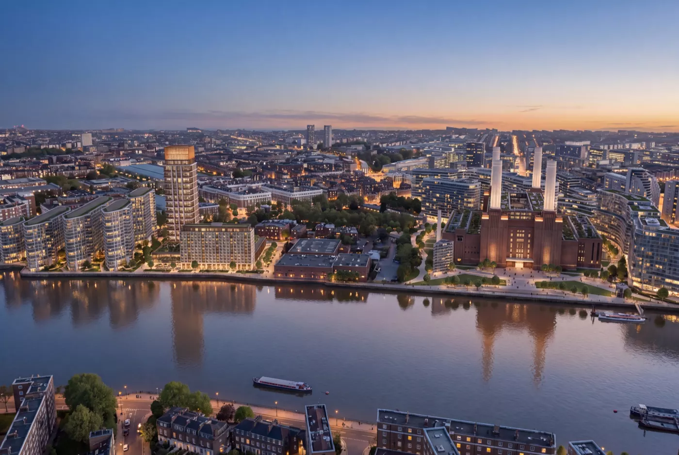 Illustrative image. Lanthorn Quay at dusk, from the sample.